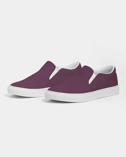 Dark Magenta Men's Slip-On Canvas Sneakers C0M60Y0K80 - Side 3