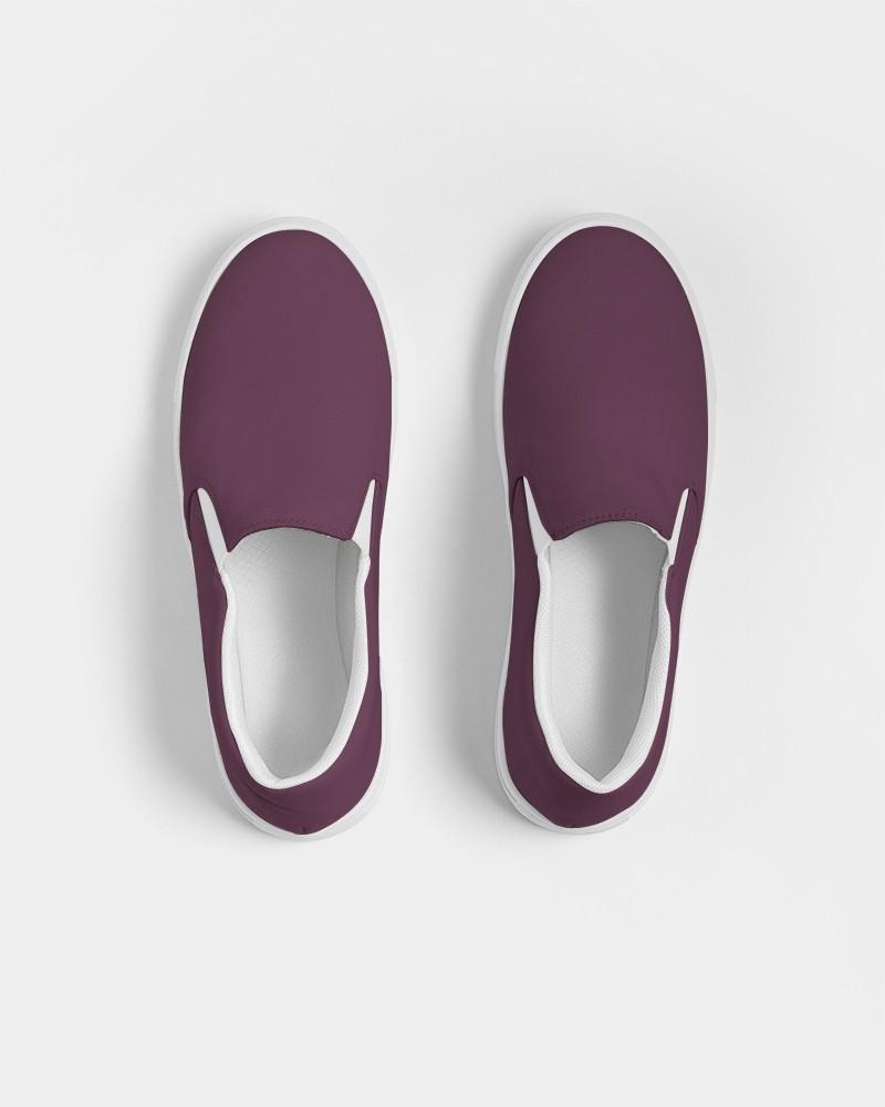 Dark Magenta Men's Slip-On Canvas Sneakers C0M60Y0K80 - Top