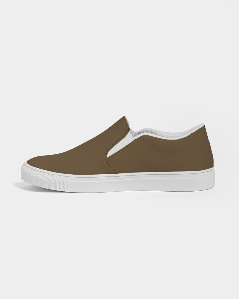 Dark Orange Brown Men's Slip-On Canvas Sneakers C0M30Y60K80 - Side 1