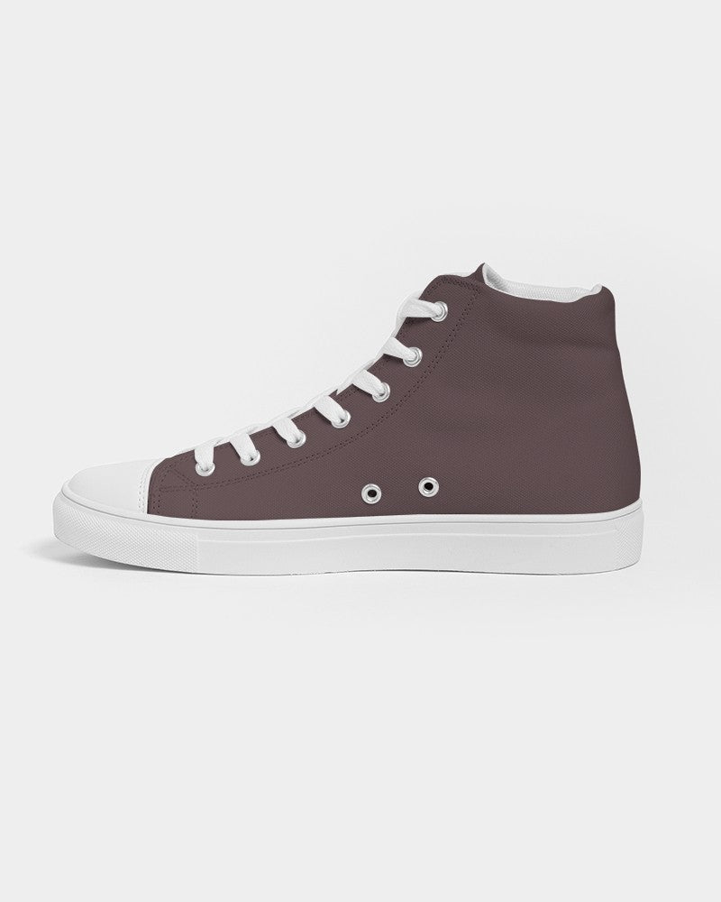 Dark Pink Brown High-Top Canvas Sneakers C0M30Y15K80 - Side 1