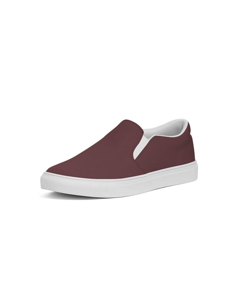 Dark Pink Brown Men's Slip-On Canvas Sneakers C0M60Y30K80 - Side 2