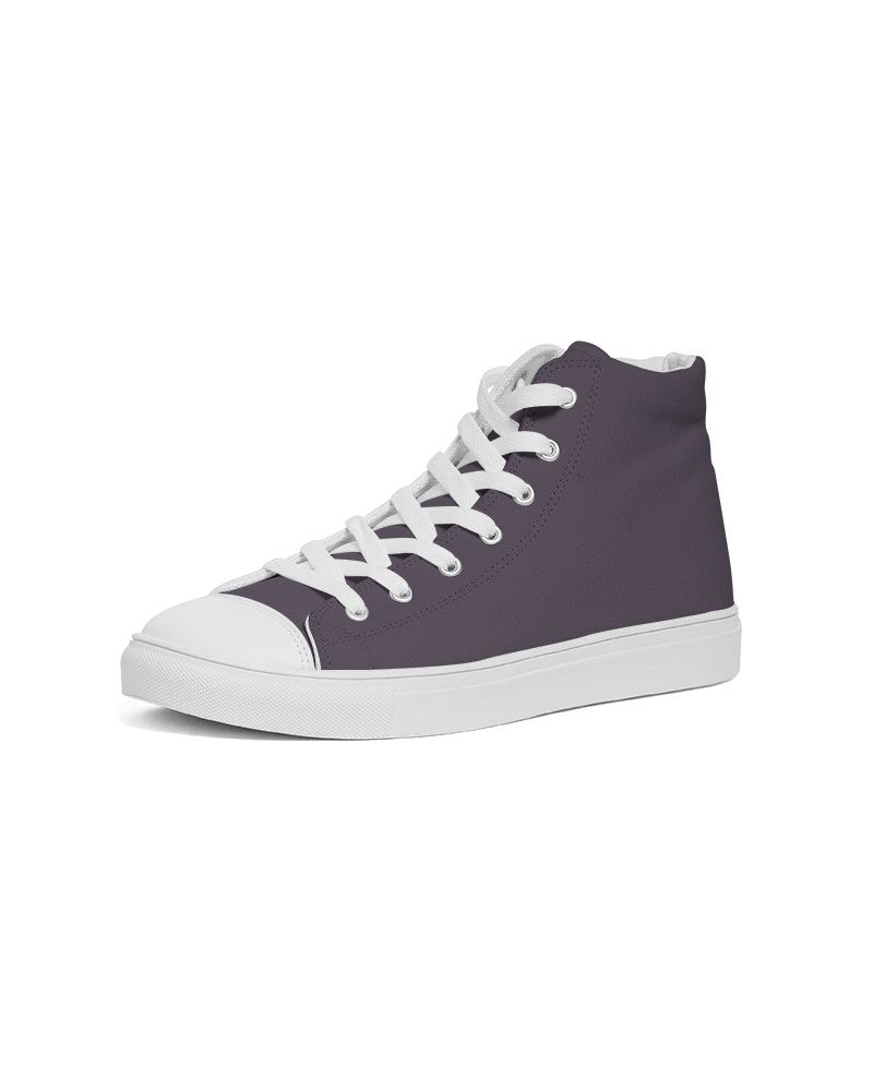 Dark Purple Gray High-Top Canvas Sneakers C15M30Y0K80 - Side 2