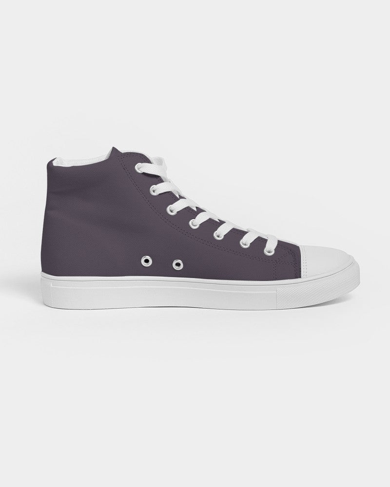 Dark Purple Gray High-Top Canvas Sneakers C15M30Y0K80 - Side 4