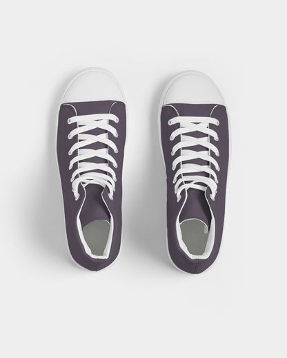 Dark Purple Gray High-Top Canvas Sneakers C15M30Y0K80 - Top