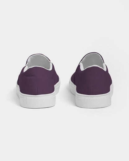 Dark Purple Men's Slip-On Canvas Sneakers C30M60Y0K80 - Back