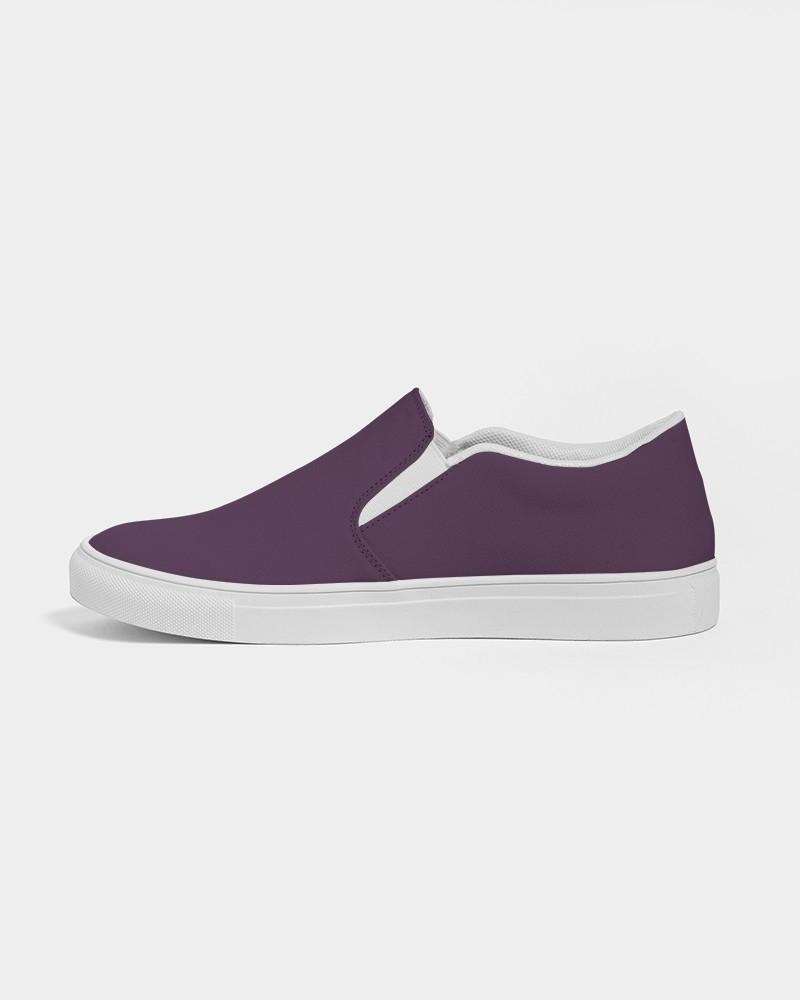 Dark Purple Men's Slip-On Canvas Sneakers C30M60Y0K80 - Side 1