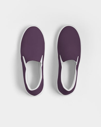 Dark Purple Men's Slip-On Canvas Sneakers C30M60Y0K80 - Top