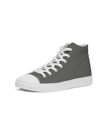 Dark Yellow Gray High-Top Canvas Sneakers C0M0Y10K80 - Side 2