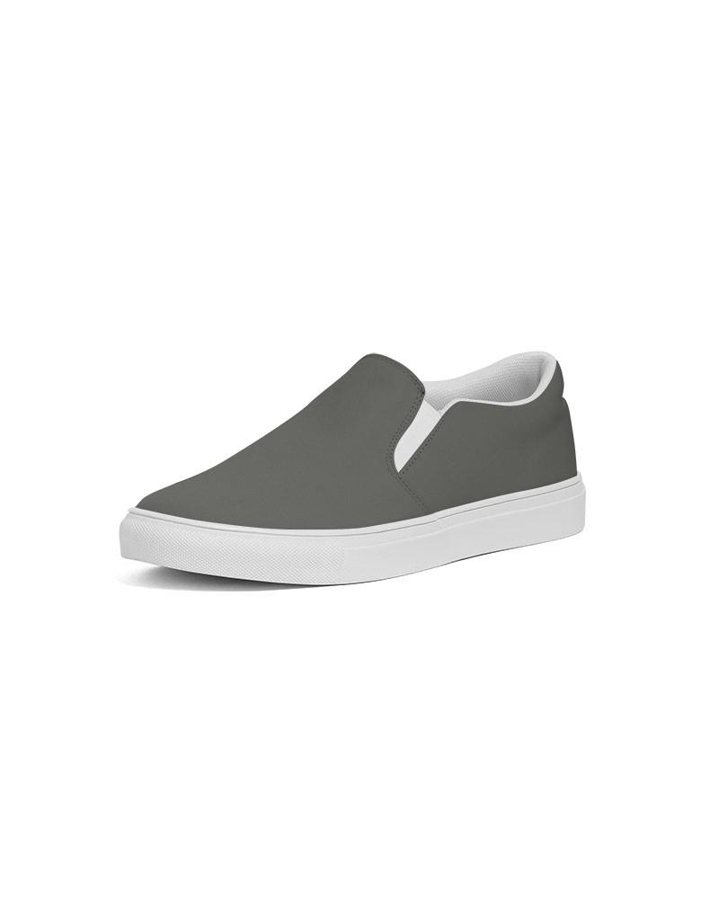 Dark Yellow Gray Men's Slip-On Canvas Sneakers C0M0Y10K80 - Side 2