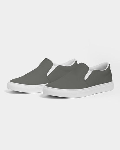 Dark Yellow Gray Men's Slip-On Canvas Sneakers C0M0Y10K80 - Side 3