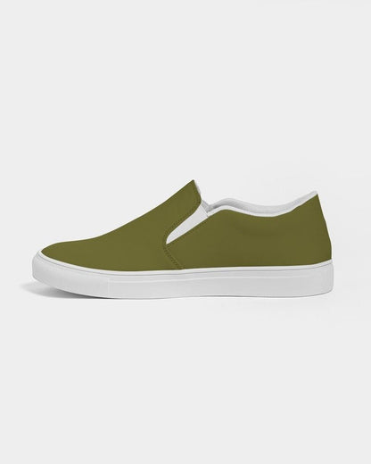 Dark Yellow Men's Slip-On Canvas Sneakers C0M0Y80K80 - Side 1