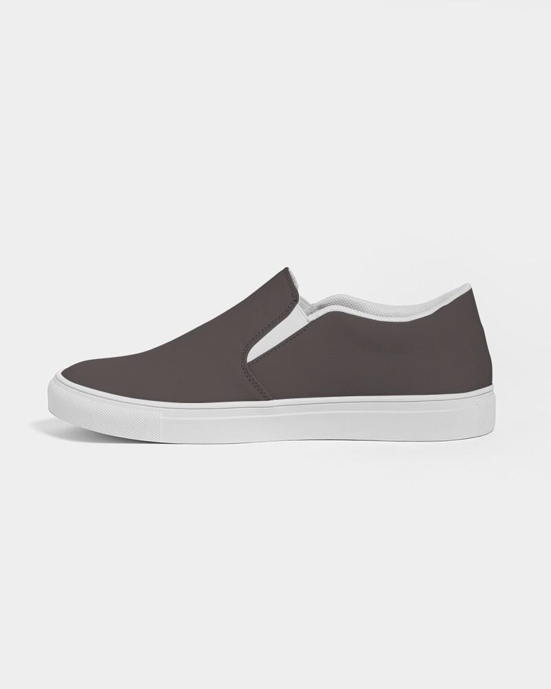 Deep Dark Brown Men's Slip-On Canvas Sneakers C60M60Y60K60 - Side 1