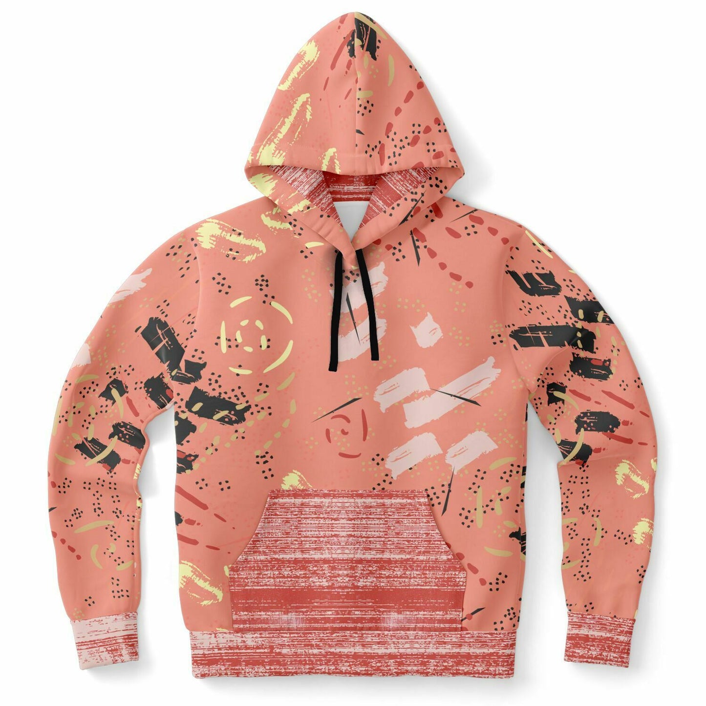 Abstract Salmon Hand Drawn Memphis Unisex Hoodie with PLUS size