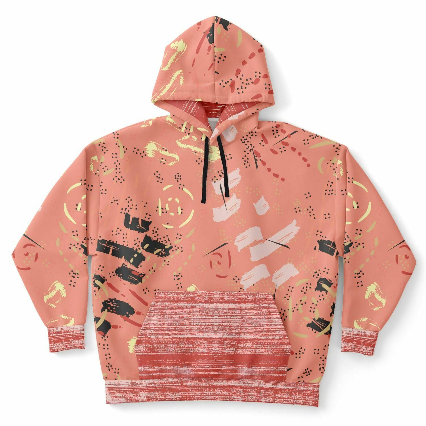 Abstract Salmon Hand Drawn Memphis Unisex Hoodie with PLUS size