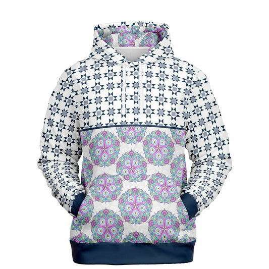 Blue Triangle Star Purple Mandala Unisex Hoodie with PLUS sizes