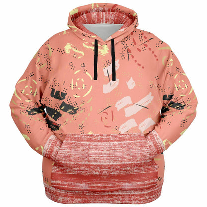 Abstract Salmon Hand Drawn Memphis Unisex Hoodie with PLUS size