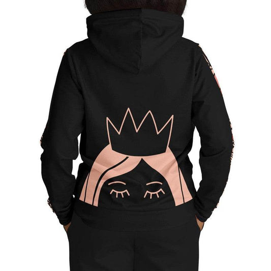 Happy Queen Hoodie - Woman Back Closeup 2