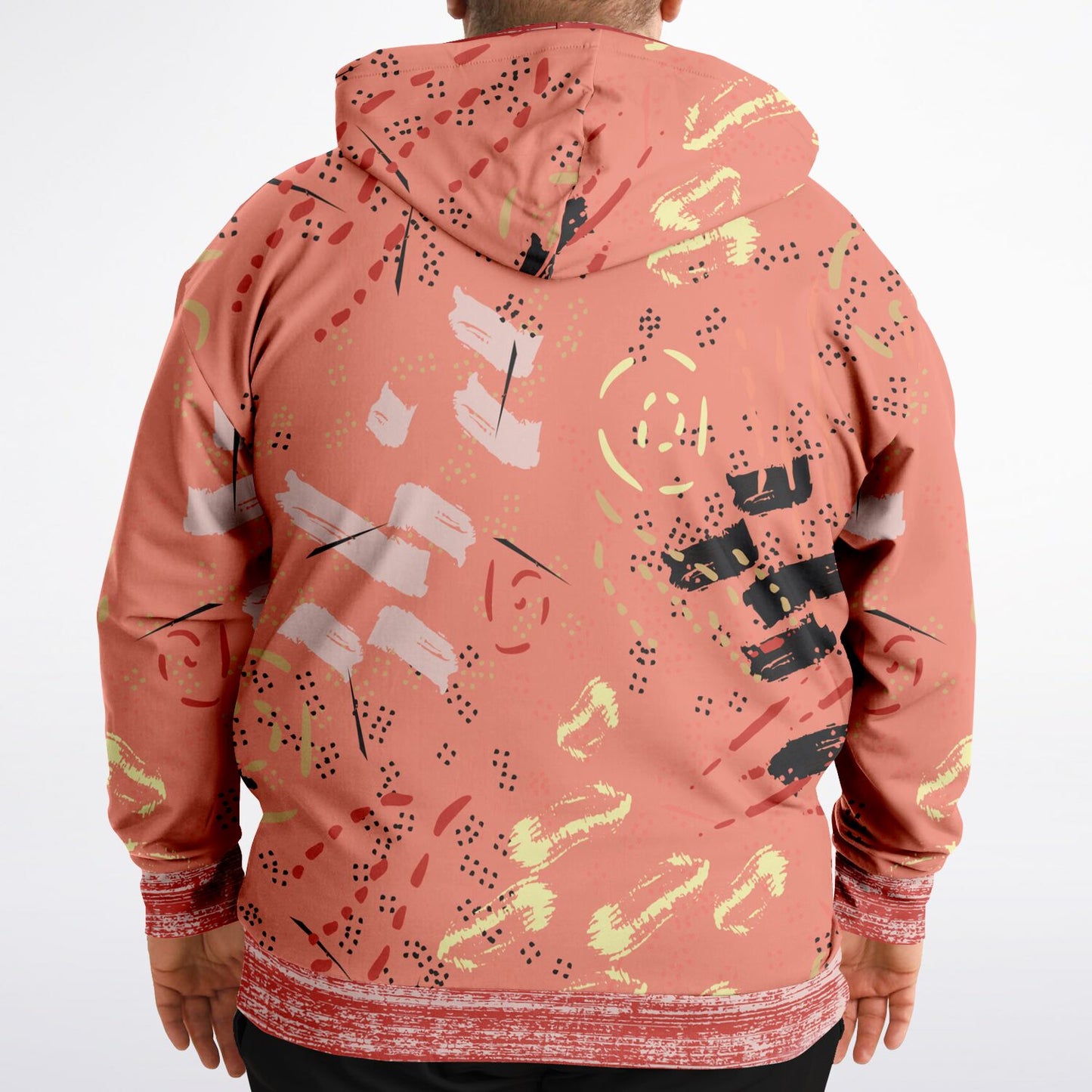 Abstract Salmon Hand Drawn Memphis Unisex Hoodie with PLUS size