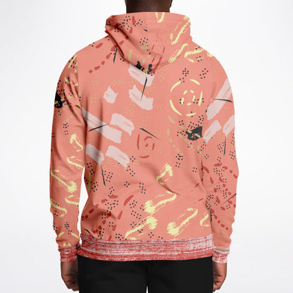 Abstract Salmon Hand Drawn Memphis Unisex Hoodie with PLUS size