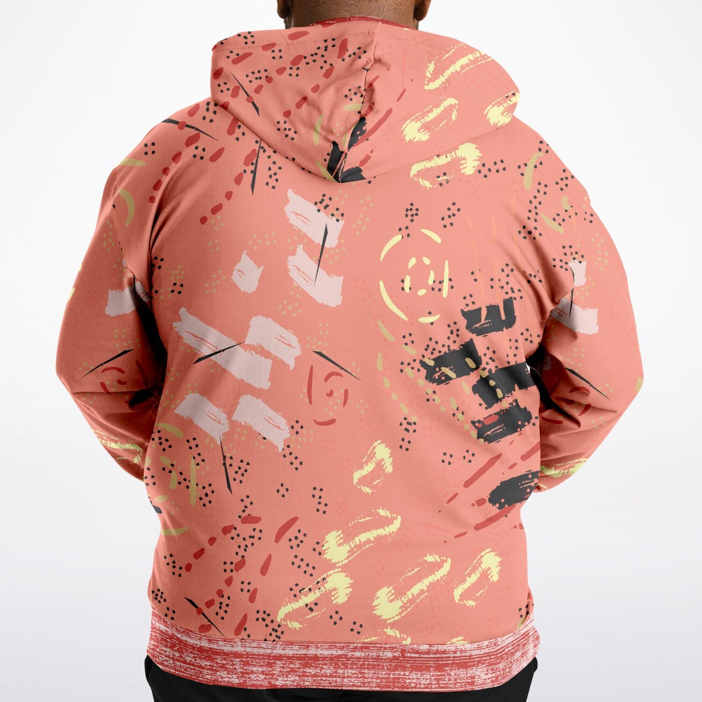 Abstract Salmon Hand Drawn Memphis Unisex Hoodie with PLUS size