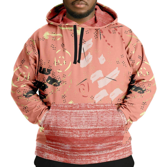 Abstract Salmon Hand Drawn Memphis Hoodie PLUS | Unisex - Qolord