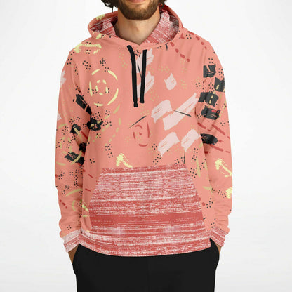 Abstract Salmon Hand Drawn Memphis Unisex Hoodie with PLUS size