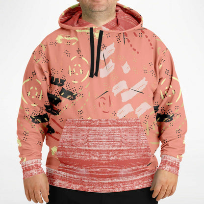 Abstract Salmon Hand Drawn Memphis Unisex Hoodie with PLUS size