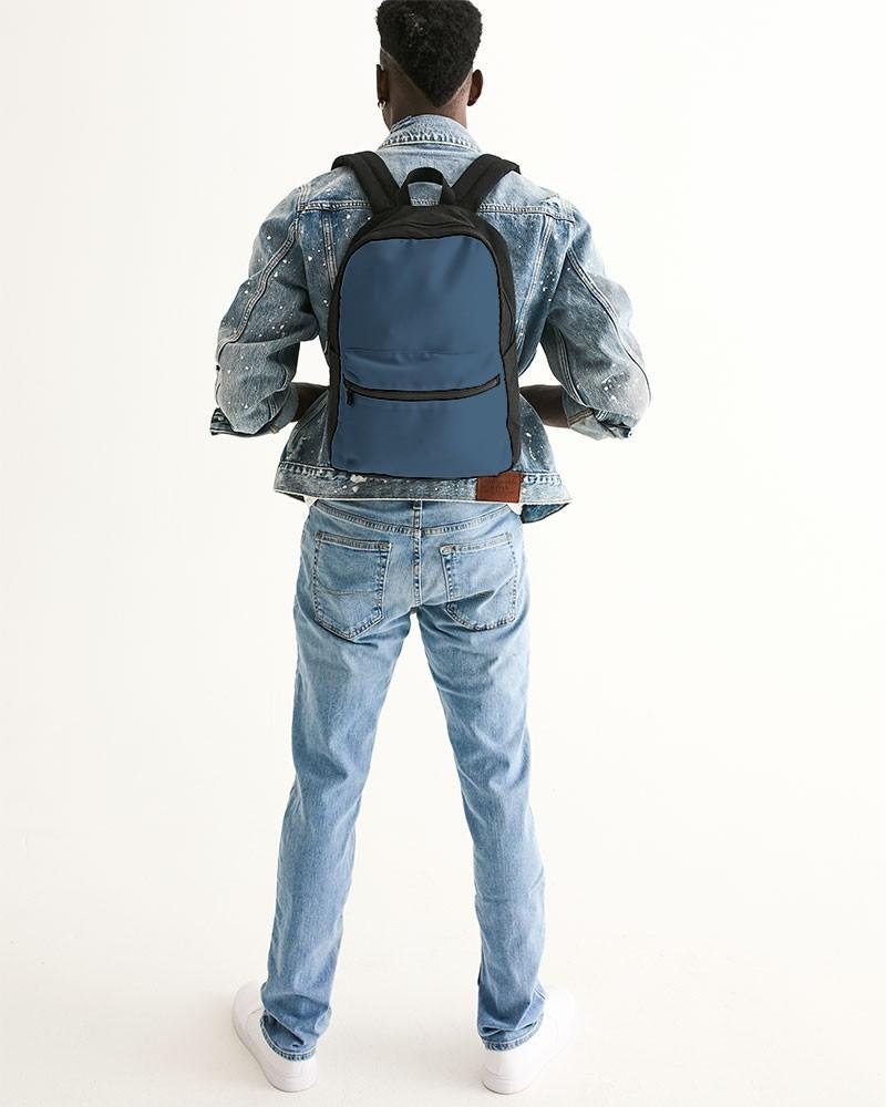 Medium Dark Blue Canvas Backpack C60M30Y0K60 - Man Back