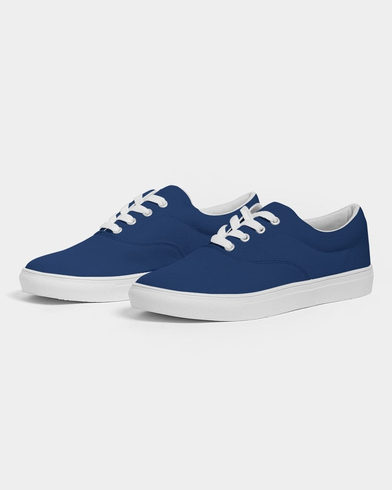 Medium Dark Blue Canvas Sneakers C100M75Y0K60 - Side 3
