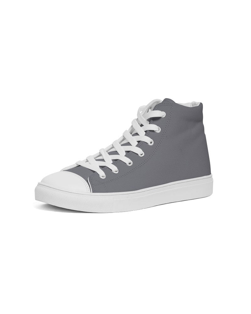 Medium Dark Blue Gray High-Top Canvas Sneakers C10M10Y0K60 - Side 2