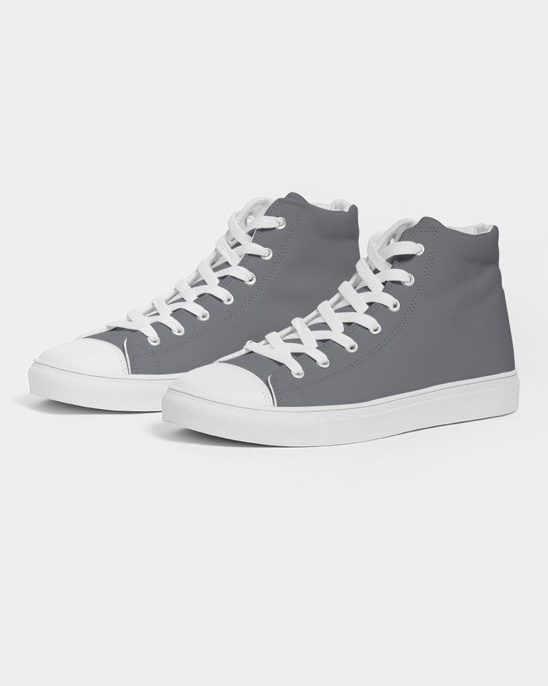 Medium Dark Blue Gray High-Top Canvas Sneakers C10M10Y0K60 - Side 3