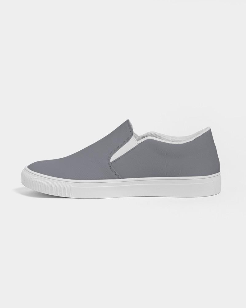 Medium Dark Blue Gray Men's Slip-On Canvas Sneakers C10M10Y0K60 - Side 1