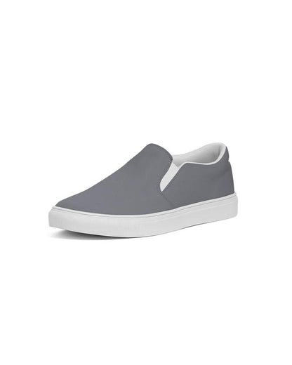 Medium Dark Blue Gray Men's Slip-On Canvas Sneakers C10M10Y0K60 - Side 2