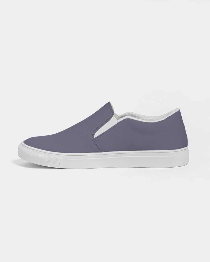 Medium Dark Blue Men's Slip-On Canvas Sneakers C30M30Y0K60 - Side 1