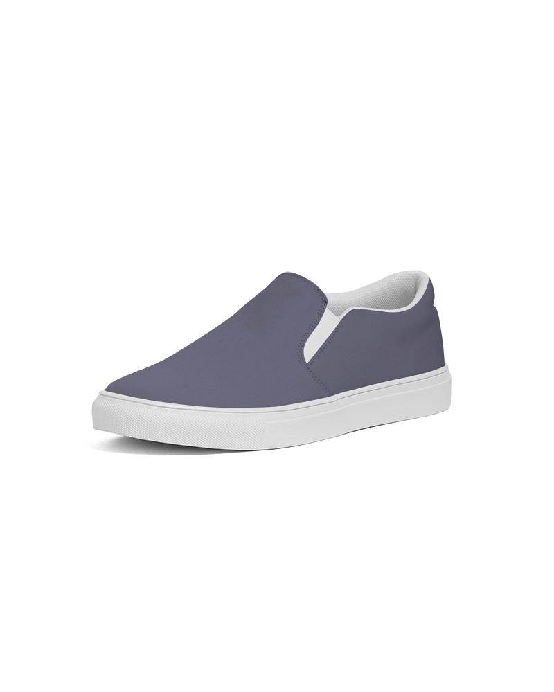 Medium Dark Blue Men's Slip-On Canvas Sneakers C30M30Y0K60 - Side 2