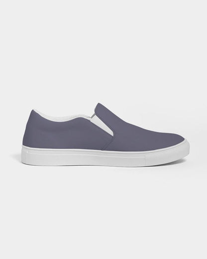 Medium Dark Blue Men's Slip-On Canvas Sneakers C30M30Y0K60 - Side 4