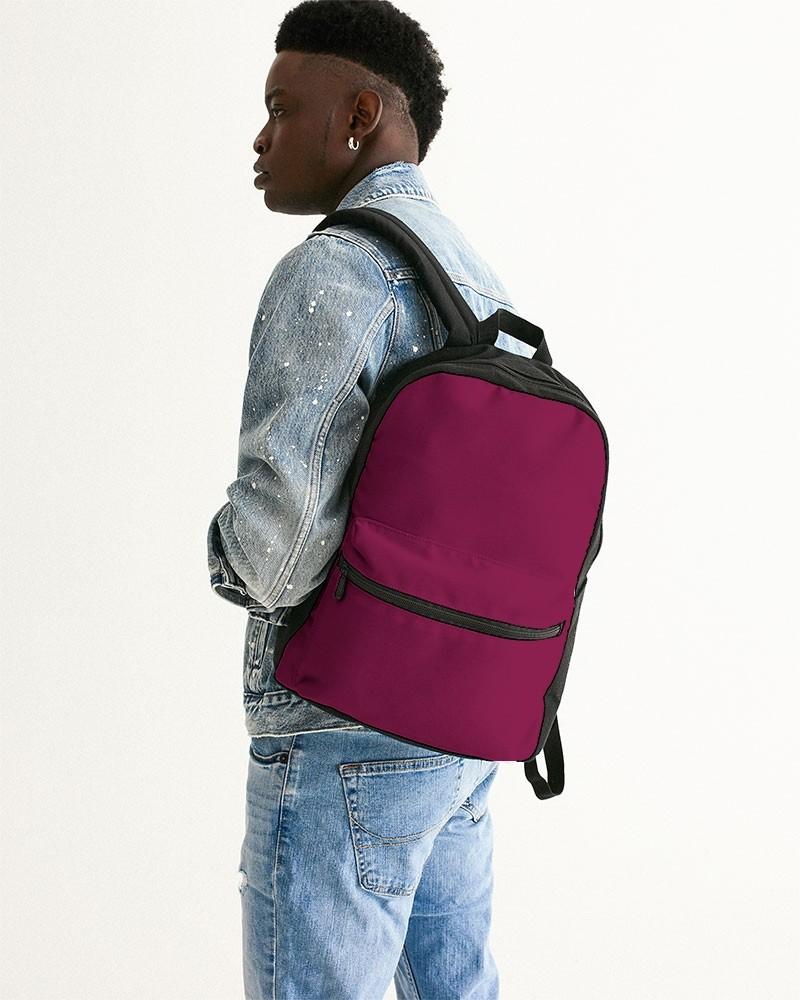 Medium Dark Cool Pink Canvas Backpack C0M100Y25K60 - Man Back CloseUp