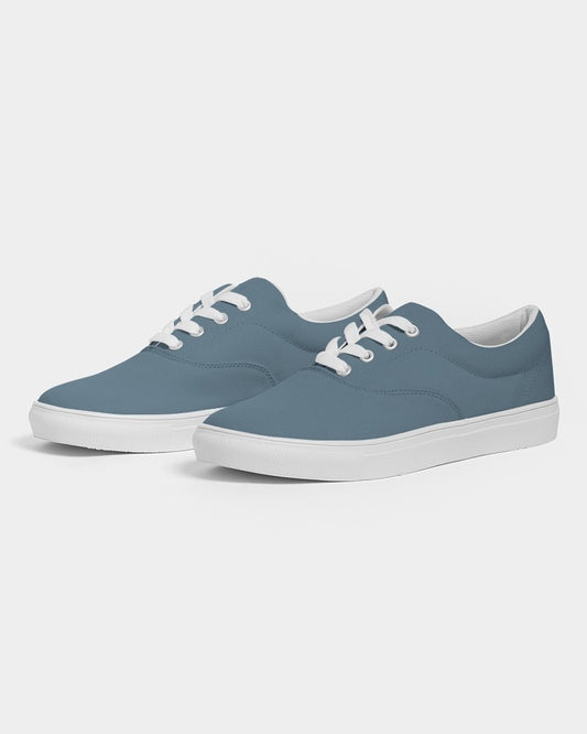 Medium Dark Cyan Canvas Sneakers C30M0Y0K60 - Side 3