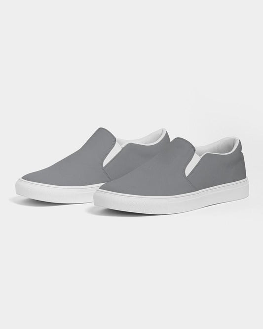 Medium Dark Gray Men's Slip-On Canvas Sneakers C0M0Y0K60 - Side 3