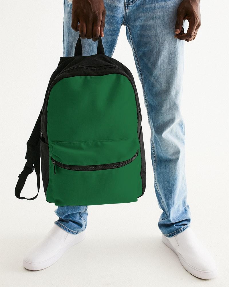 Medium Dark Green Canvas Backpack C100M0Y100K60 - Man Holding