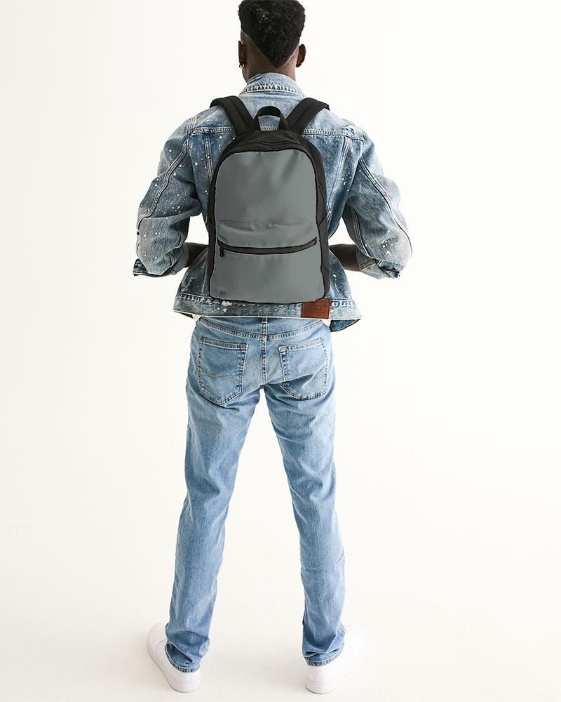 Medium Dark Green Gray Canvas Backpack C10M0Y10K60 - Man Back
