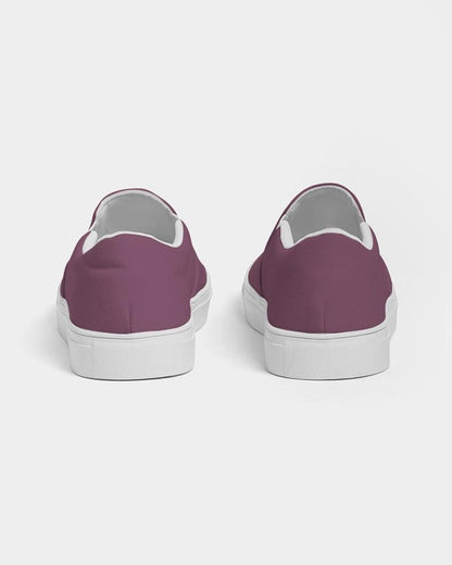 Medium Dark Magenta Men's Slip-On Canvas Sneakers C0M60Y0K60 - Back