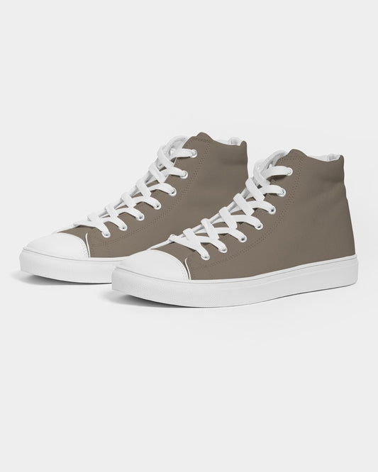 Medium Dark Orange Brown High-Top Canvas Sneakers C0M15Y30K60 - Side 3