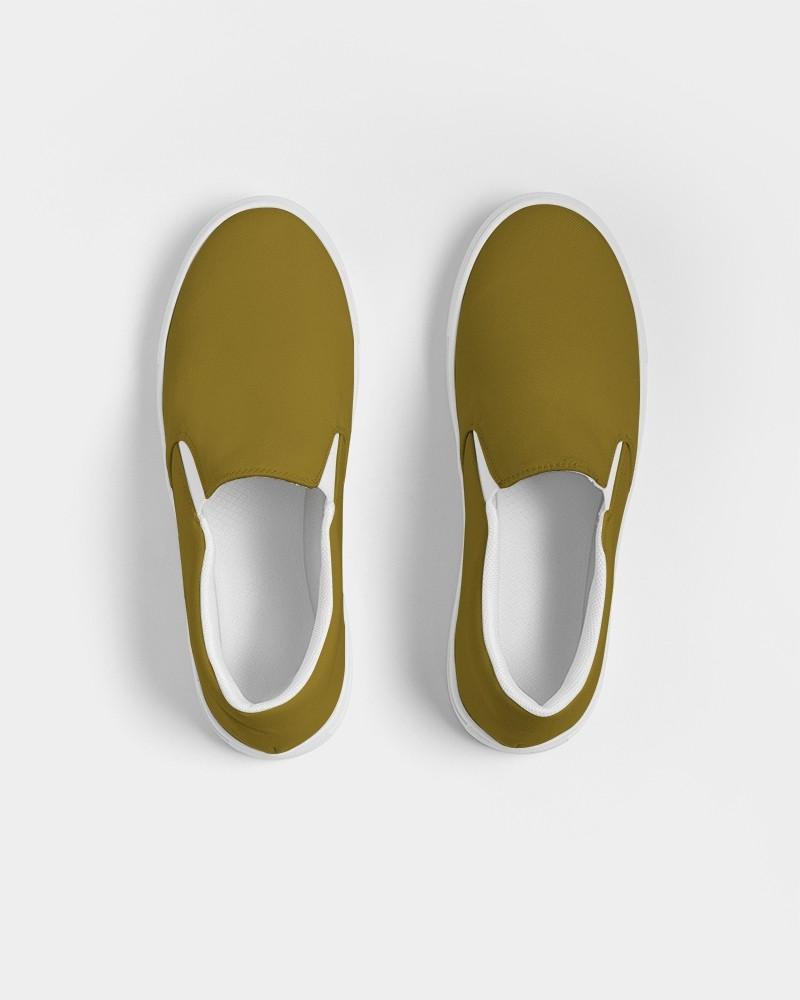 Medium Dark Orange Yellow Women's Slip-On Canvas Sneakers C0M25Y100K60 - Top