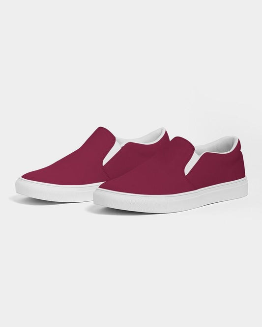 Medium Dark Pink Men's Slip-On Canvas Sneakers C0M100Y50K60 - Side 3