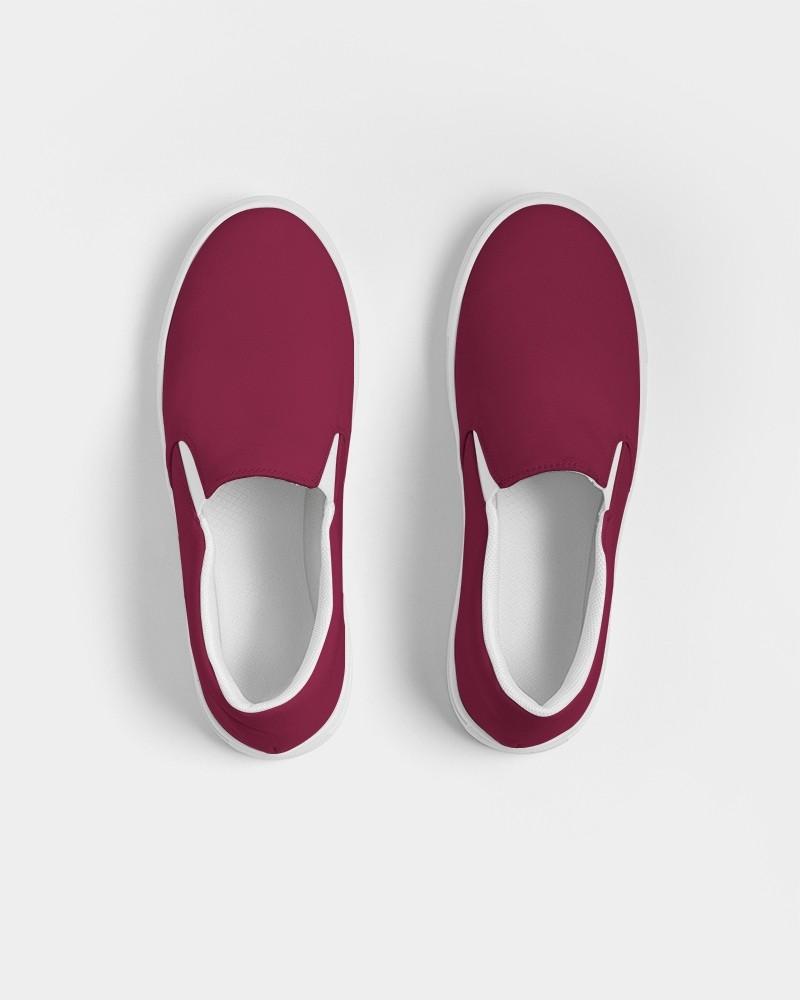 Medium Dark Pink Women's Slip-On Canvas Sneakers C0M100Y50K60 - Top