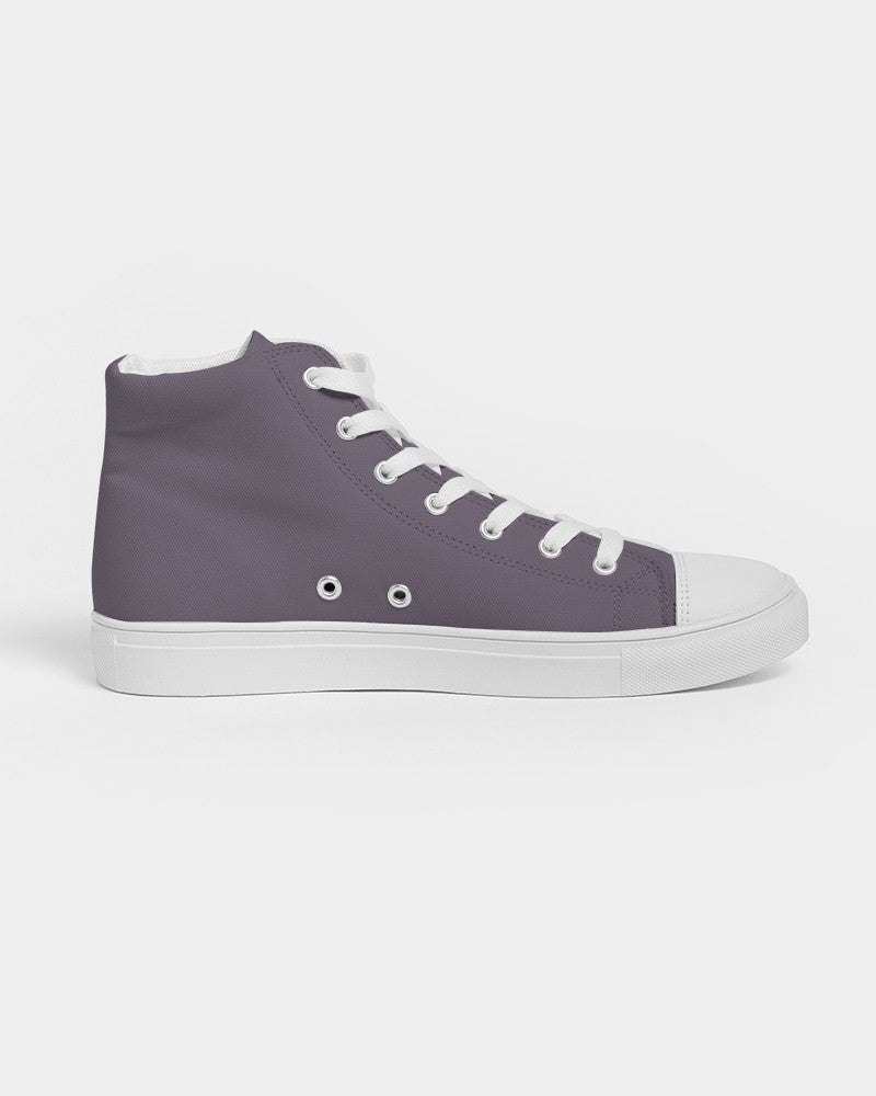 Medium Dark Purple Gray High-Top Canvas Sneakers C15M30Y0K60 - Side 4