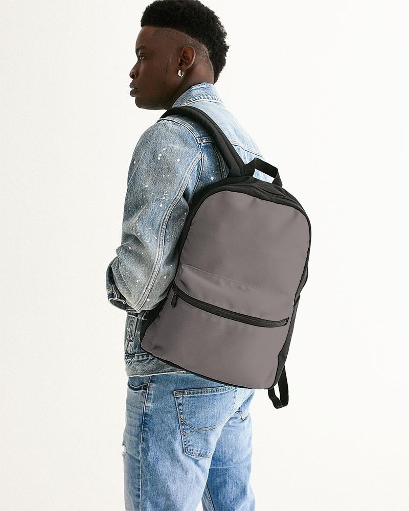 Medium Dark Red Brown Canvas Backpack C0M10Y10K60 - Man Back CloseUp