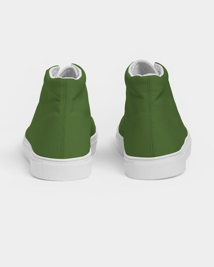 Medium Dark Warm Green High-Top Canvas Sneakers C50M0Y100K60 - Back