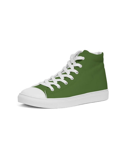Medium Dark Warm Green High-Top Canvas Sneakers C50M0Y100K60 - Side 2